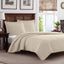 Dune Beige Cotton King Reversible Quilt Set