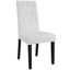 White Faux Leather Upholstered Parsons Side Chair with Wood Legs