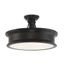 Watkins 16" Classic Bronze Semi-Flush Mount with Opal Glass Shade