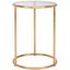 Transitional 15'' Gold Metal & Glass Round Mirrored Accent Table