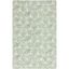 Ivory and Green Floral Hand-Tufted Wool Silk Rug, 8' x 10'