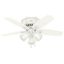 Snow White 42" Low Profile Ceiling Fan with LED Lights & WhisperWind Motor