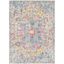 Gray Multicolor Floral Motif Rectangular Area Rug