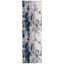 Navy and Grey Abstract Synthetic Area Rug 2'6" x 4'