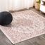 Bohemian Medallion 5' Square Indoor/Outdoor Rug in Red and Taupe