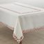 Ivory Candy Cane Border Christmas Tablecloth 65" x 104"