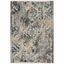 Elysian Ivory & Blue Boho Chic Distressed Area Rug - 6' x 9'