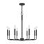 Matte Black 28-Inch 8-Light Steel Candle Chandelier