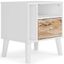 Contemporary Sugarberry & Matte White Nightstand with Open Shelving
