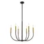 Haylie 106.25" Brass and Black Steel 6-Light Chandelier