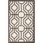 Ivory and Brown Geometric Pattern Rectangular Area Rug