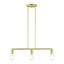 Lansdale Satin Brass 3-Light Linear Chandelier with Exposed Bulbs