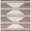 Ivory Hand-Knotted Wool and Cotton Square Area Rug, 6' x 6'