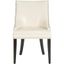 Flat Cream Leather Upholstered Parsons Side Chair with Nickel Trim