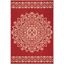 Red and Cream Synthetic Non-slip Indoor/Outdoor Area Rug