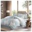 Aqua and Gray Reversible Microfiber Queen Bedspread Set