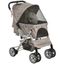 Lightweight Gray Aluminum Pet Stroller with Adjustable Canopy