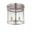 Penrose 3-Light Satin Nickel and Clear Glass Semi-Flush Mount