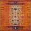 Vibrant Monaco Orange/Multi 5' Square Synthetic Area Rug