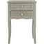 Charming Ash Grey 2-Drawer Transitional Wood End Table