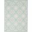 Elegant Ivory/Green Floral Synthetic 5'3" x 7'3" Easy-Care Rug