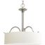 Brushed Nickel 3-Light Pendant with Off-White Linen Shade