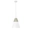 Matte White and Modern Gold Glass Pendant Light