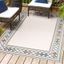 Ivory Beige Geometric Synthetic 5'x8' Reversible Indoor/Outdoor Rug