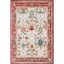 Aaden Red and Cream Floral Synthetic Area Rug