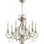 Ansley Transitional 8-Light Aged Silver Leaf Chandelier, 29W x 26.5H