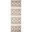 Taupe and Ivory Geometric Wool Cotton Runner Rug