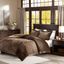 King Brown Microfiber Geometric Comforter Set