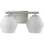 Copeland 2-Light Brushed Nickel Vanity Light with Opal Glass Shades