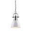 Silver Glass Mini Chain Pendant Light with White Shade