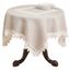 Taupe Lace Trimmed Square Polyester Tablecloth