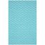 Turquoise and Ivory Chevron Cotton Flat Woven Rug 5' x 7'