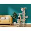 Beige Sisal Freestanding Multi-Level Cat Tree with Hammock