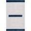 Ivory and Navy Hand-Woven Wool Area Rug 5' x 8'