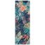 Handmade Tufted Blue Floral Wool Runner Rug - Easy Care 27in x 7in