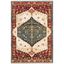 Elegant Blue and Red Synthetic Rectangular Area Rug, 3'3" X 4'10"