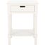 Landers Farmhouse Chic Distressed White 1-Drawer Accent Table