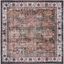 Ivory and Green Square Machine Washable Area Rug