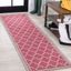 Fuchsia and Light Gray Reversible Indoor/Outdoor Trellis Rug