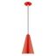 Modern Mini Pendant Light in Shiny Red with White Interior Finish