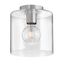 Pippa 8.5" Polished Nickel and Clear Glass Flush Mount Light