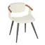 Elevate Cream Faux Leather Side Chair with Bamboo Frame