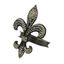 Black Fleur-de-Lis Napkin Rings with Stones - Set of 4