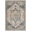 Ivory and Blue Hand-Knotted Synthetic Rectangular Area Rug