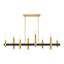 Helsinki Satin Brass & Bronze 8-Light Linear Chandelier with Crystal Accents