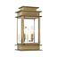 Princeton Antique Brass 2-Light Outdoor Wall Lantern with Clear Glass